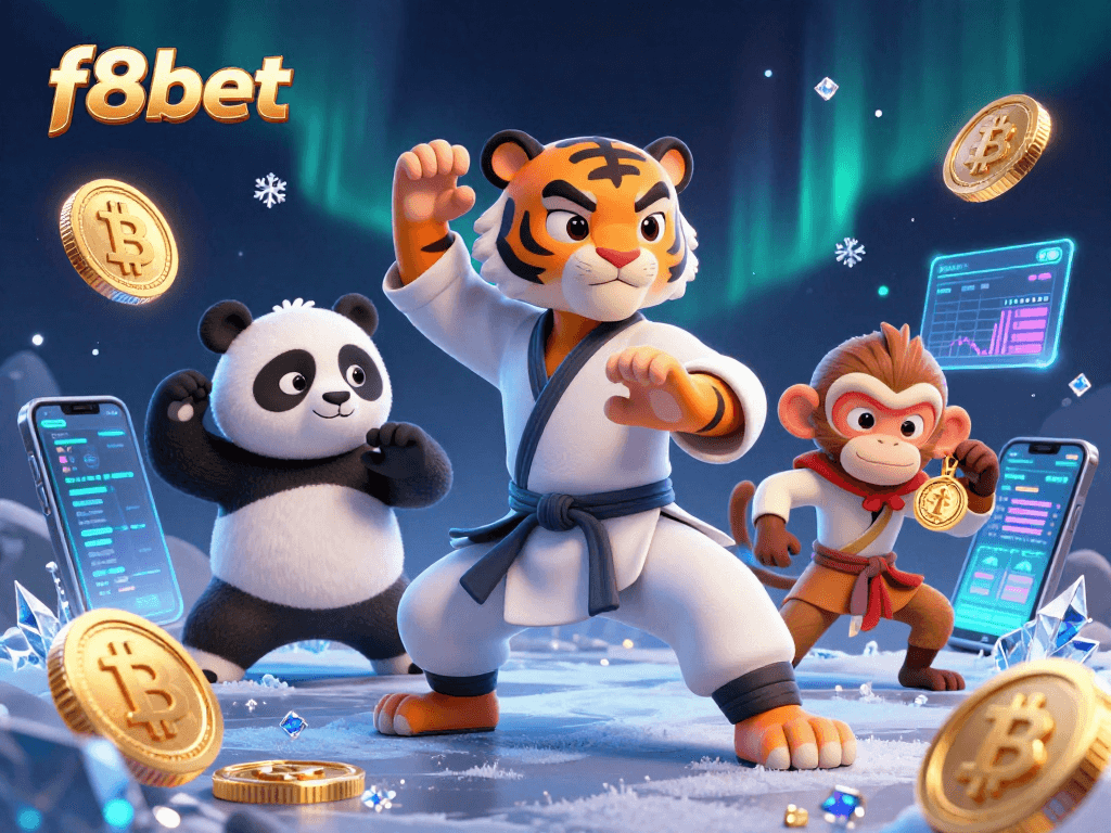 Experience thrilling moments with f8bet's exciting gaming scene featuring vibrant characters and dynamic cryptocurrency elements.