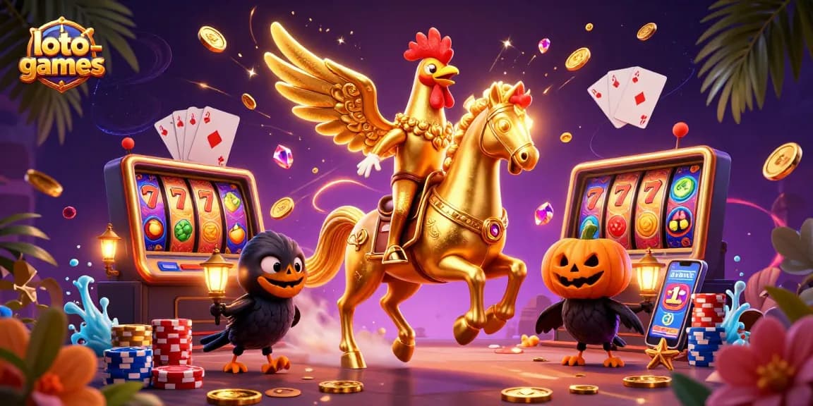 Win big with loto-games in a captivating midnight casino adventure featuring cartoon characters and rich game elements.