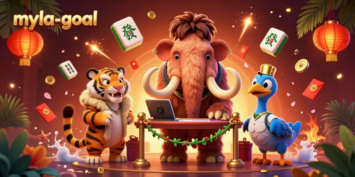 Experience the exciting world of myla-goal with a vibrant 3D casino illustration showcasing unique characters.
