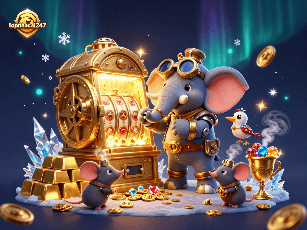 Experience thrilling gameplay at topnhacai247 with the steampunk elephant's golden slot machine adventure.