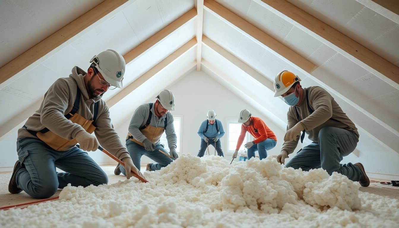 Efficient spray foam removal Surrey by professionals in a bright attic setting.