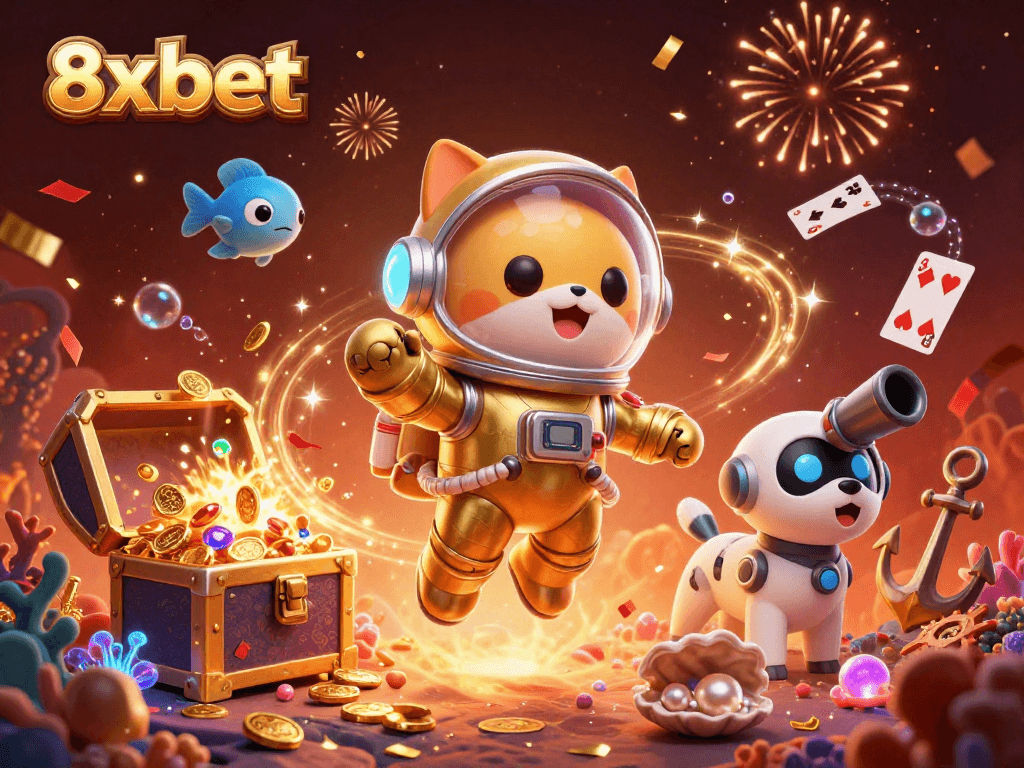 Experience thrilling games at 8xbet with exciting casino visuals and animated characters.