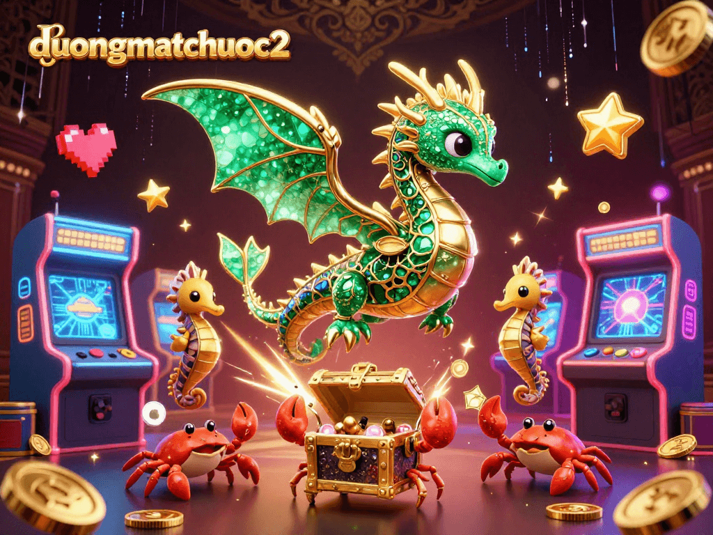 Engage in the thrilling world of duongmatchuoc2 featuring a majestic sea dragon and vibrant gaming elements.