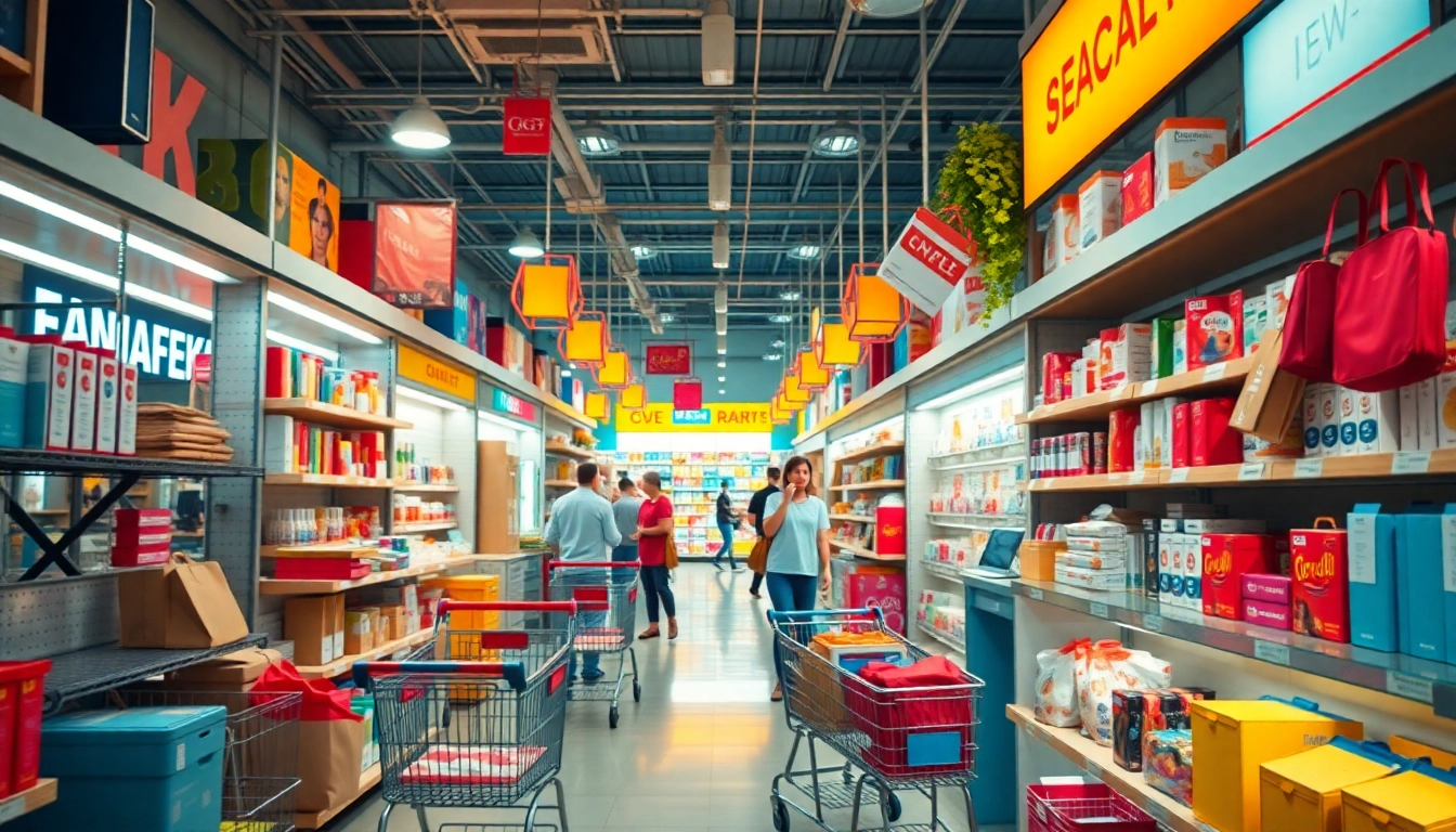 Show an engaging e-commerce scene with Ultimateshop cc features and diverse products for shopper excitement.