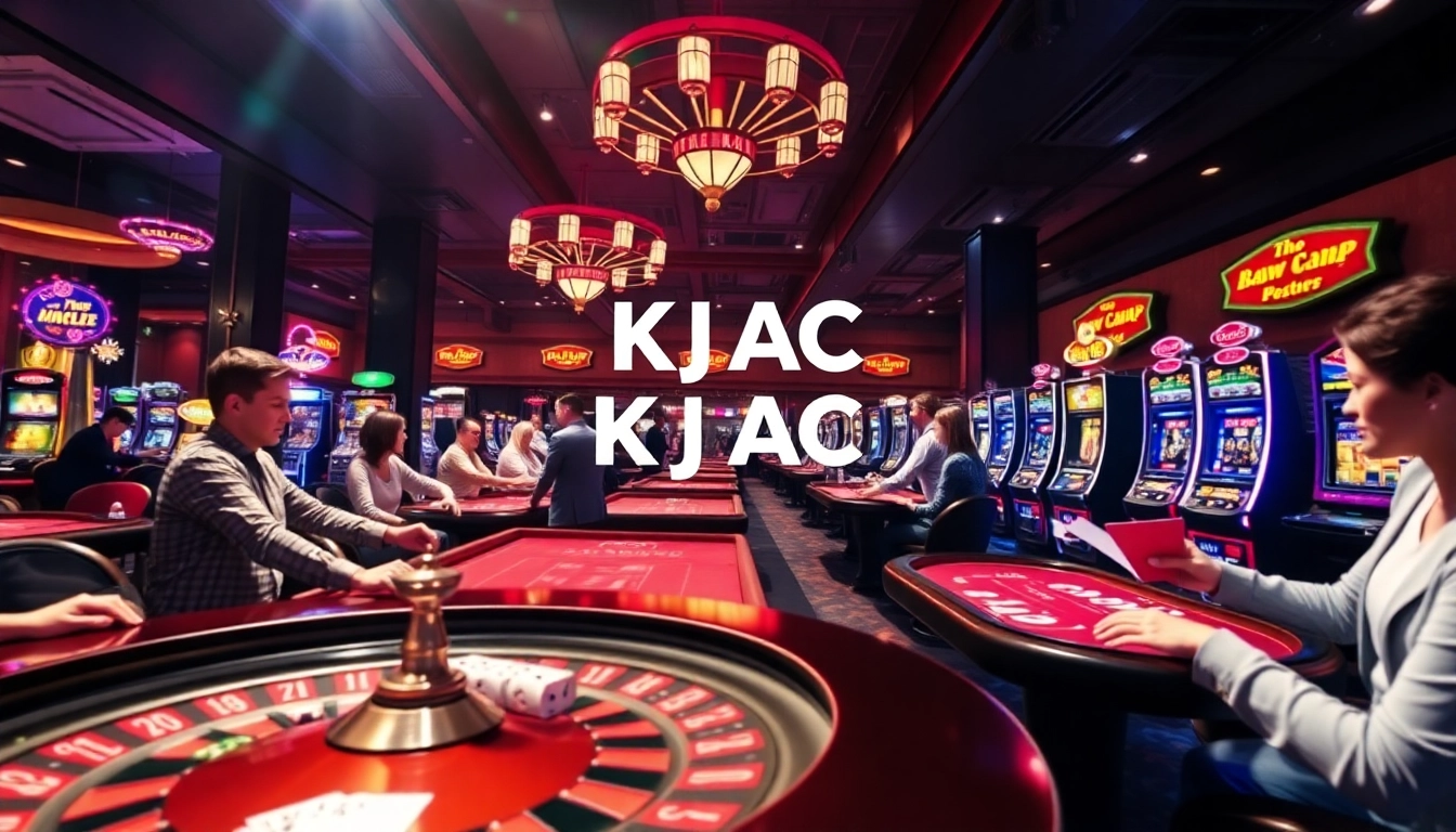 Exciting gambling experience at KJC AC with casino tables and slot machines.