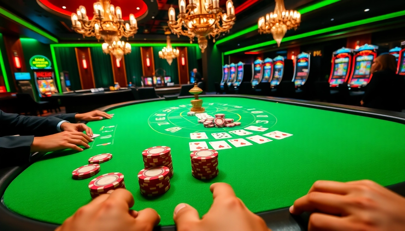 Experience the excitement of 6rwin Vip at a luxurious casino poker table with vibrant chips and cards.