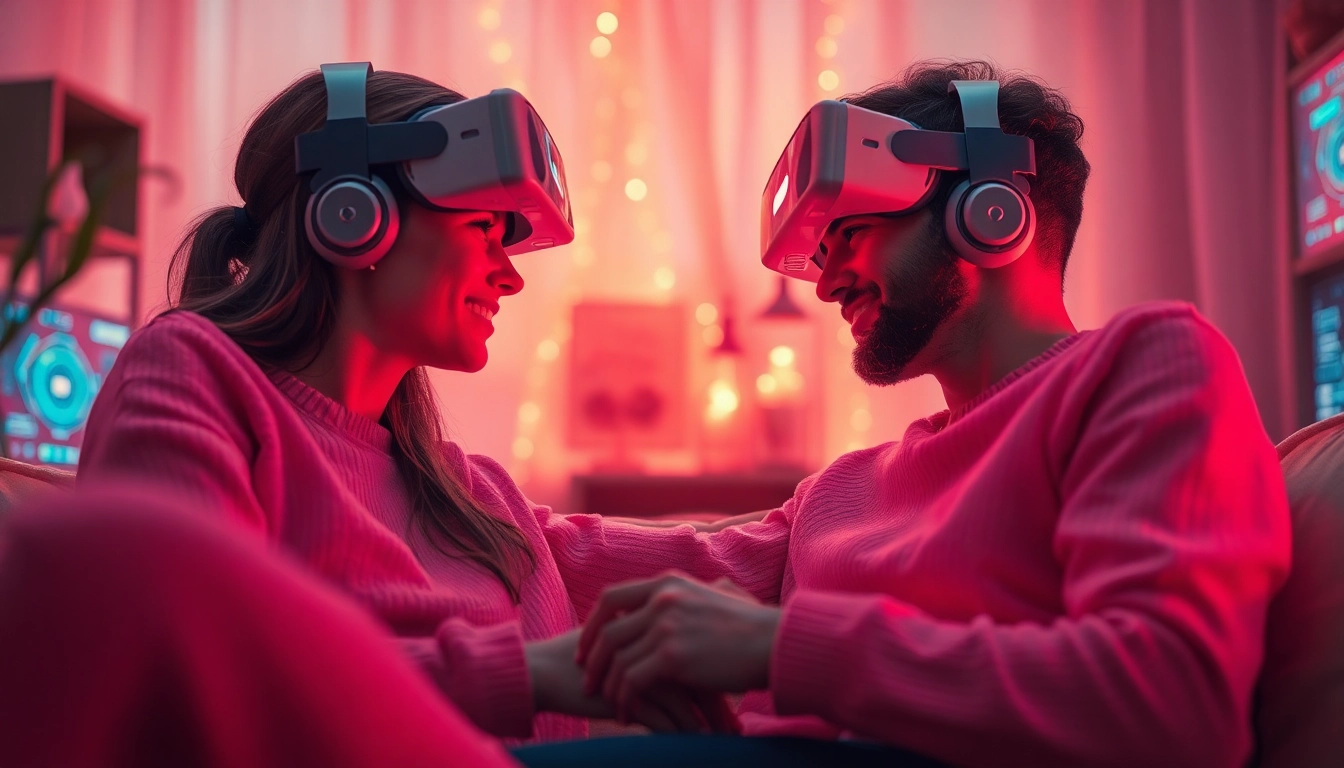 Engaging interaction between AI avatars and users in an intimate setting, highlighting sex ai technology.
