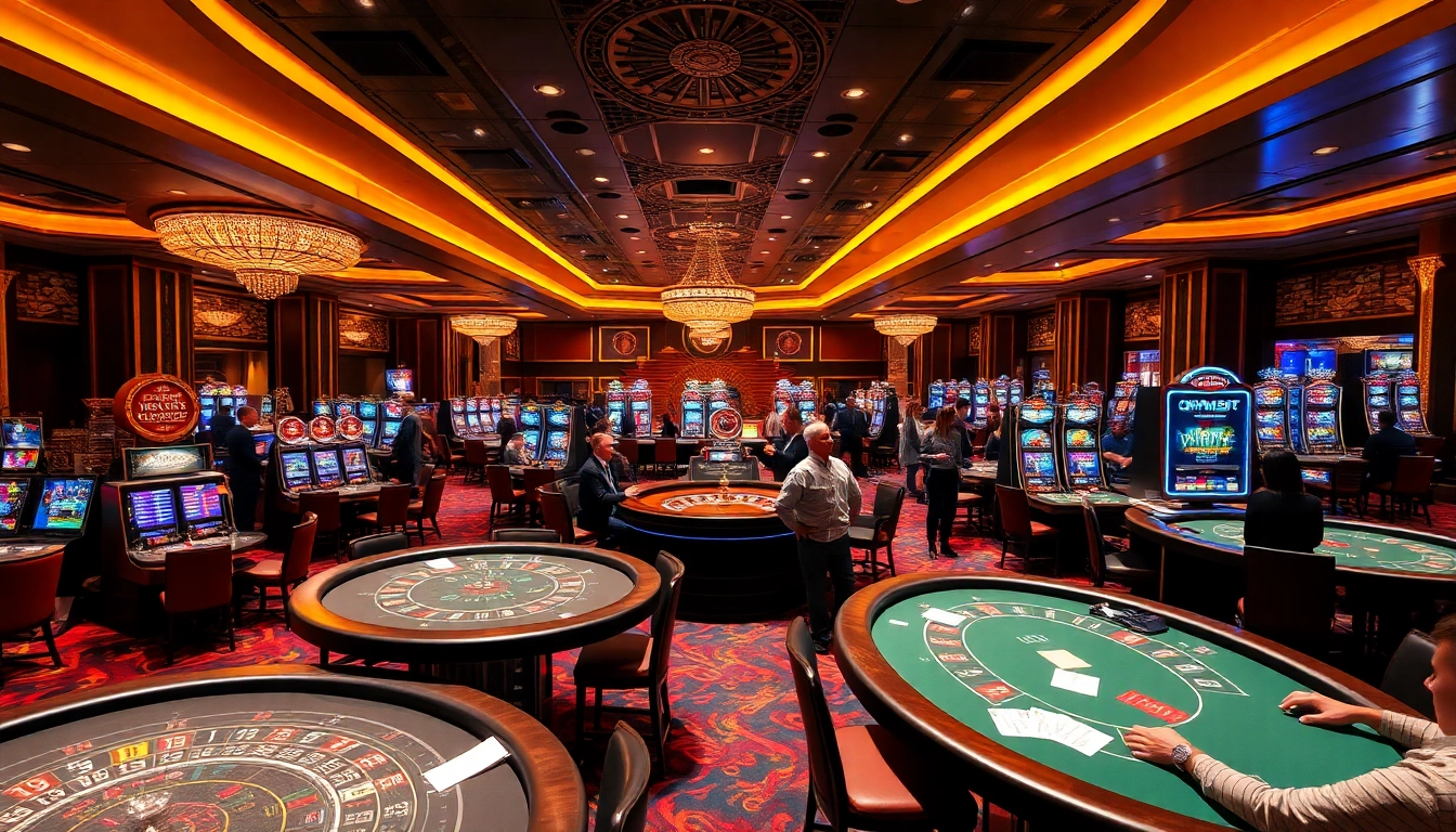 Experience the excitement of the 2PH222 Vip casino with vibrant gaming tables and lively players.