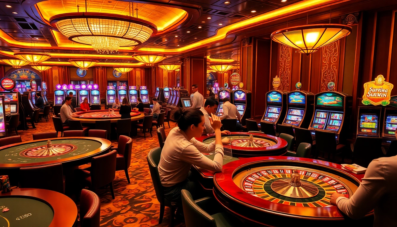 Experience thrilling gameplay at a SUNWIN casino with engaging poker and roulette action.