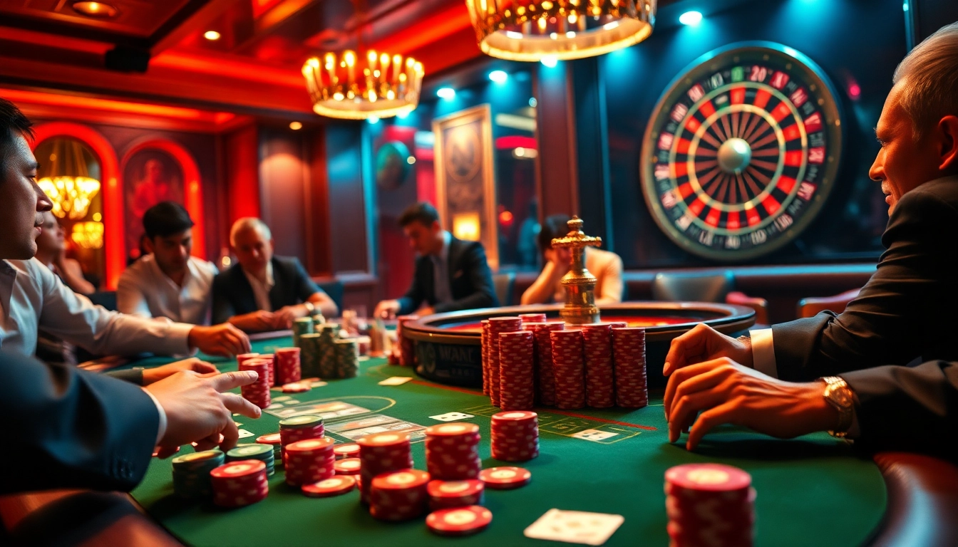 Engaged players strategizing at a luxury poker table with good88 branding qualities.