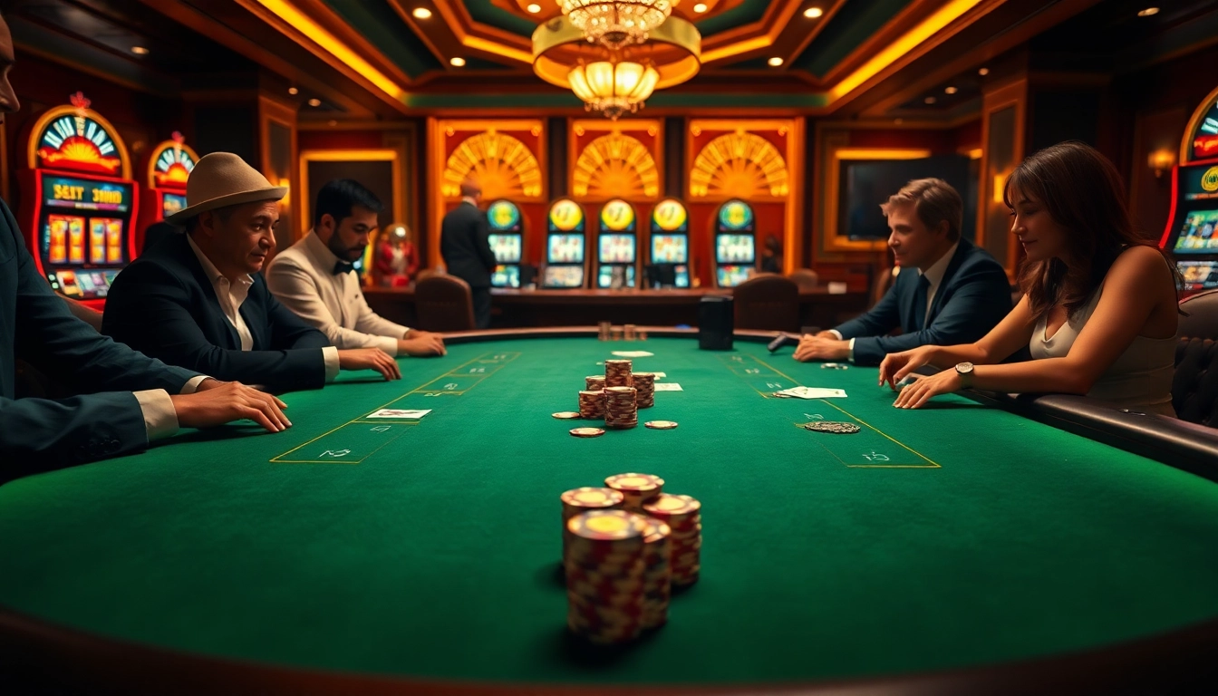 Engaging players at a poker table highlight the excitement of trang chủ 88i's gaming experience.