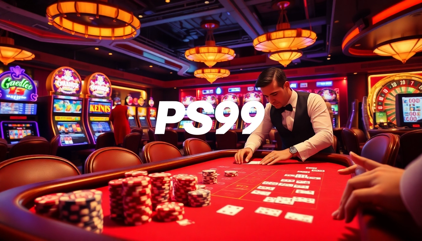 Thrilling gaming action at the trang chủ PS99 homepage, featuring vibrant casino tables and professional dealers.