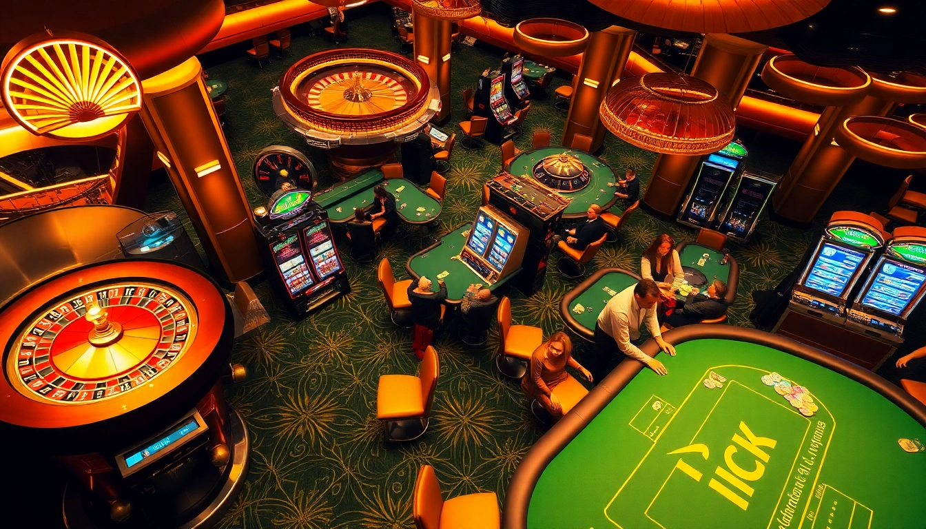 Người chơi tham gia tại bàn casino LUCK8 giữa các trò chơi sôi động và các yếu tố sang trọng.