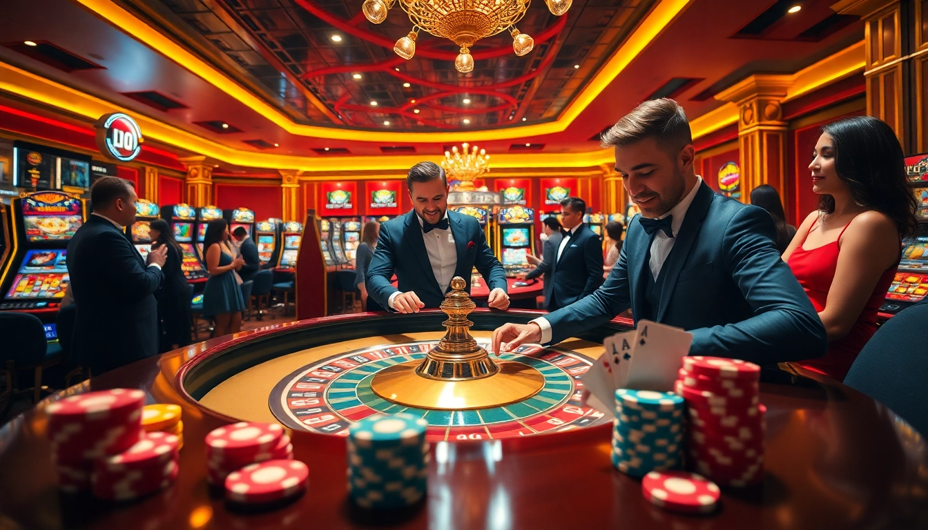 Trải nghiệm cảm giác hồi hộp của casino tại LUCK8, với roulette, chip poker và những người chơi sôi nổi.