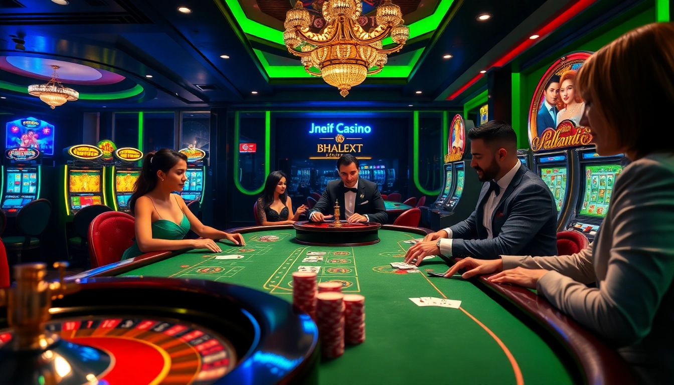 Experience the thrill of casino gaming at https://hm88.studio/ with players engaging at luxury blackjack tables.