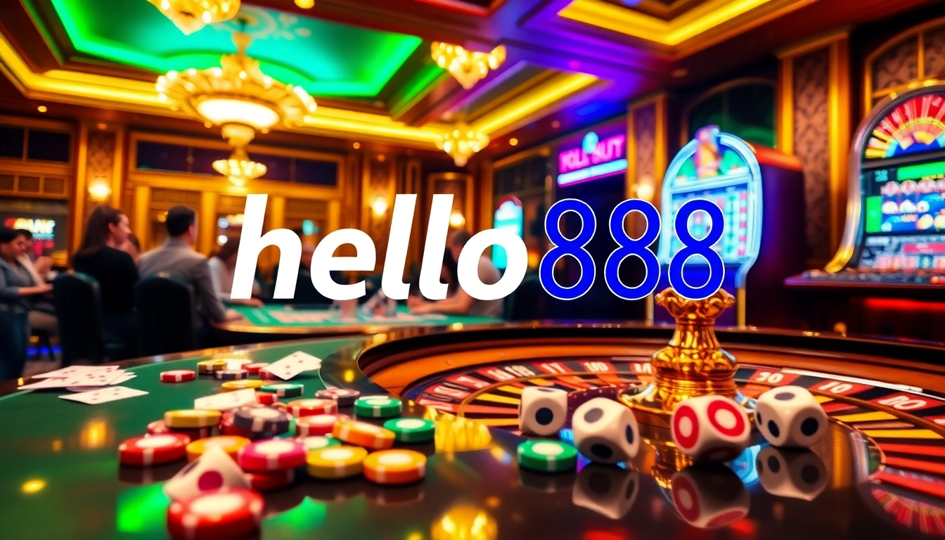 Hello88 Casino Experience: Exciting roulette actions with vibrant poker chips on the table.