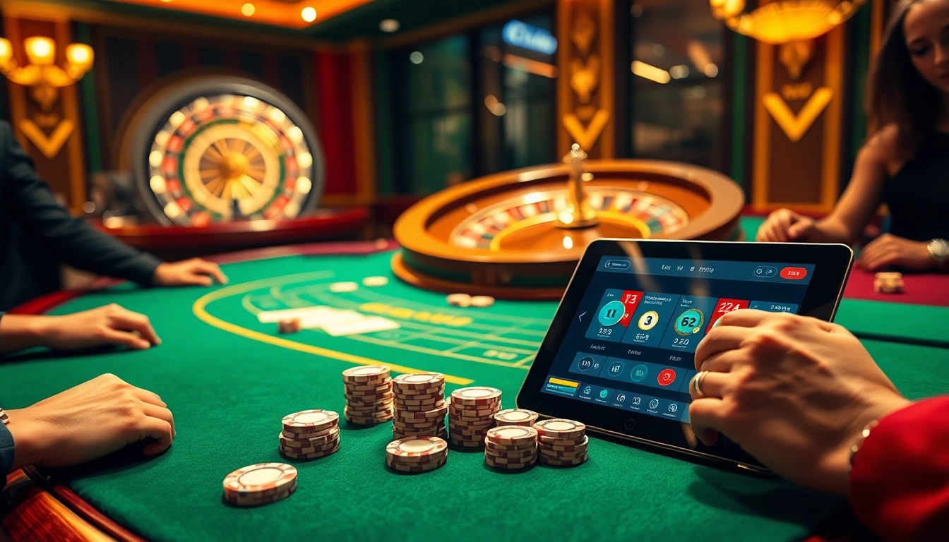 Engage in thrilling gameplay at https://gg88.black/ with luxury casino visuals including tables and chips.