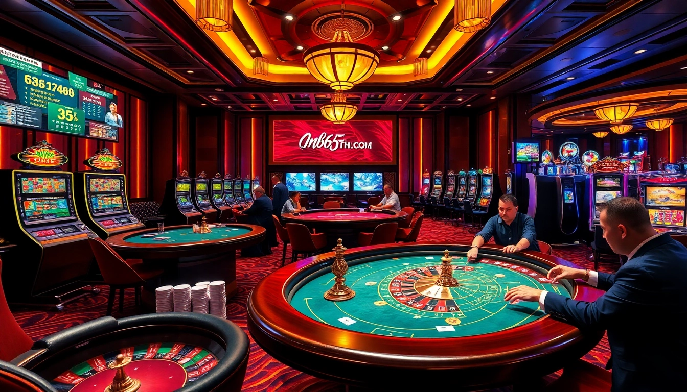 Experience the thrill of gambling at mb66-th.com with vibrant casino tables and intense gameplay.