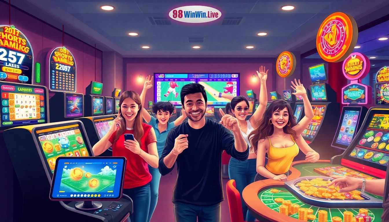 Interactive gaming scene at 98winwin.live showcasing sports betting and casino excitement.