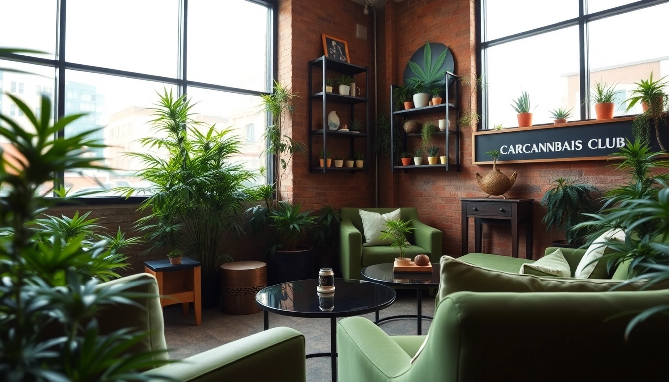 Convivial ambiance at Cannabis Club Lloret De Mar showcasing a modern lounge.