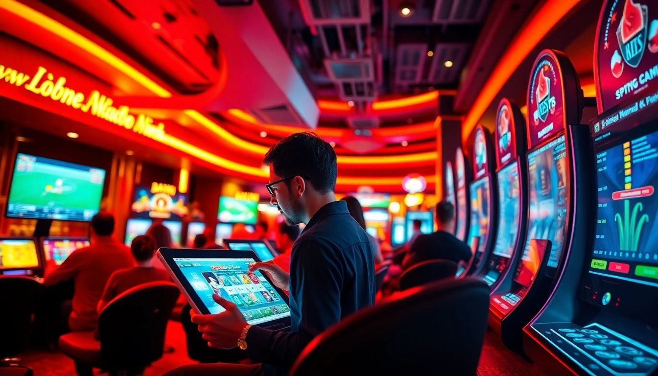 Dynamic scene of players engaged in online betting at winvn88.live, showcasing excitement and interaction.