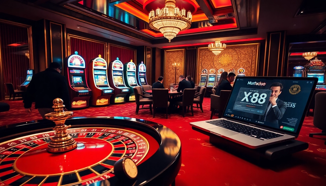 Experience the thrill of online gambling with https://xo88hi.com/ in a vibrant casino atmosphere featuring roulette and poker.