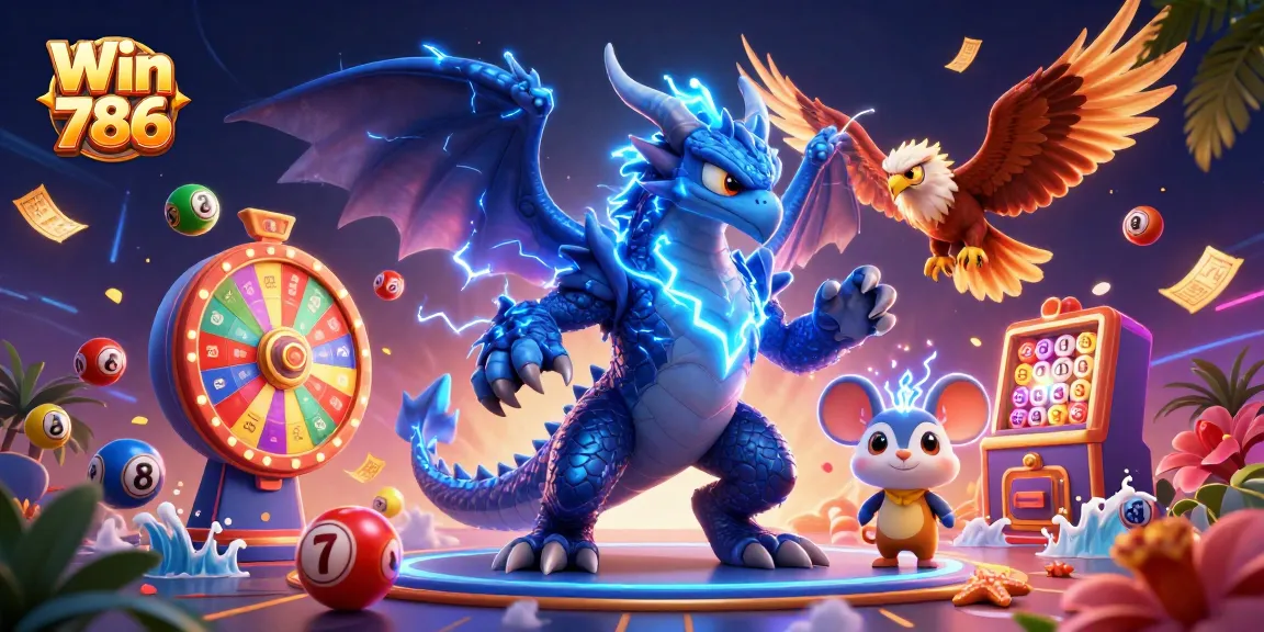 Engage with Win 786's thrilling casino adventure featuring dynamic game elements and vibrant characters.