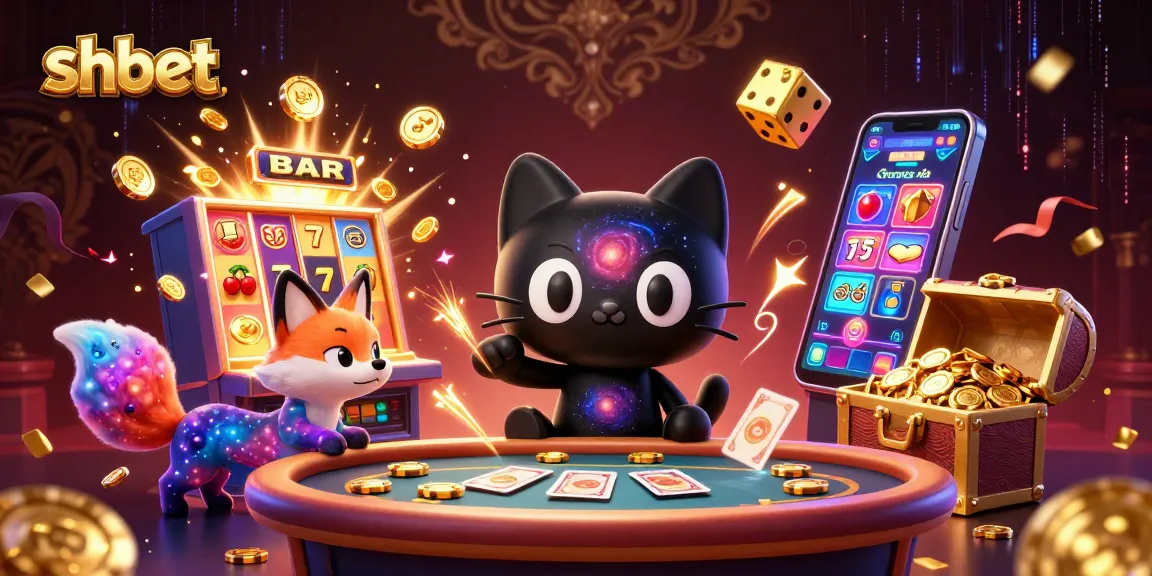 Play exciting games at SHBET's cosmic casino with vibrant characters and jackpots.
